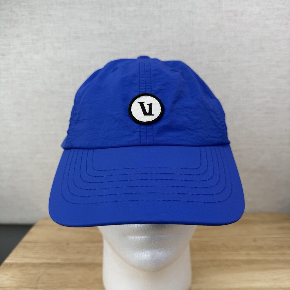 V1 Vuori Blue Hat With Logo Patch Cap Adjustable 6 Panel Hat Resortwear - Picture 3 of 9